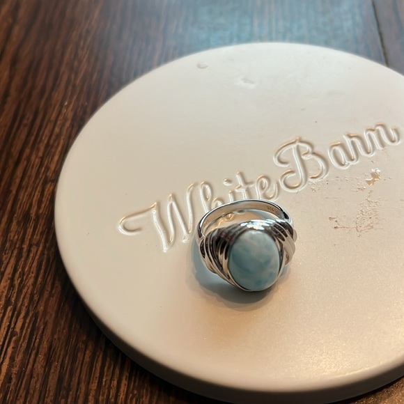 Affinity gems sterling silver stamped Larimar ring - Picture 2 of 4